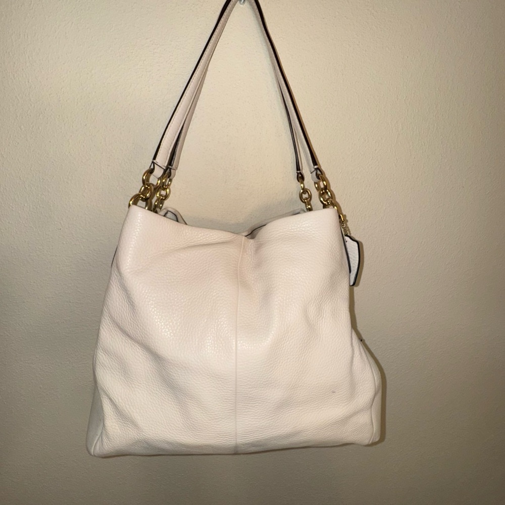 Coach Phoebe Pebbled Leather Shoulder Bag F35723 Bone Cream - Picture 3 of 16